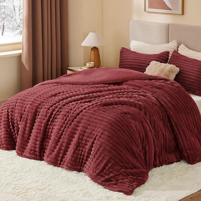 BEDELITE Fleece California King Comforter Set -Super Soft & Warm Fluffy - Image 3