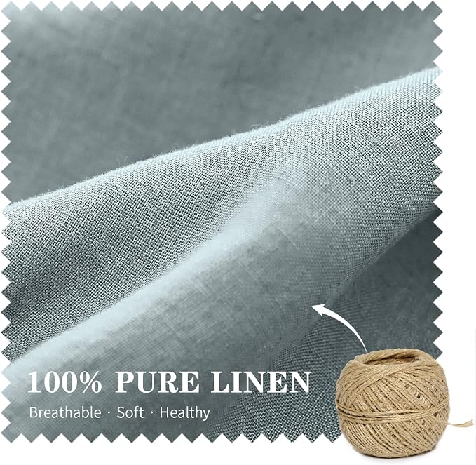 Simple&Opulence 100% Linen Lumbar Pillow Cover 12 x 20 Inches Set of 2 - Image 2