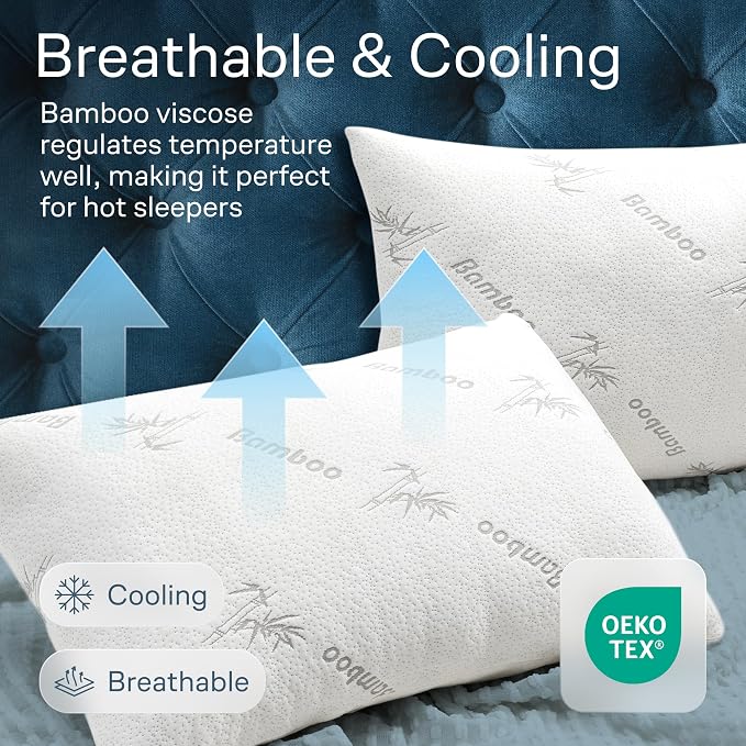 100% Waterproof Pillow Protectors Standard 20x26 Pair Zippered Pillow Case - Image 4