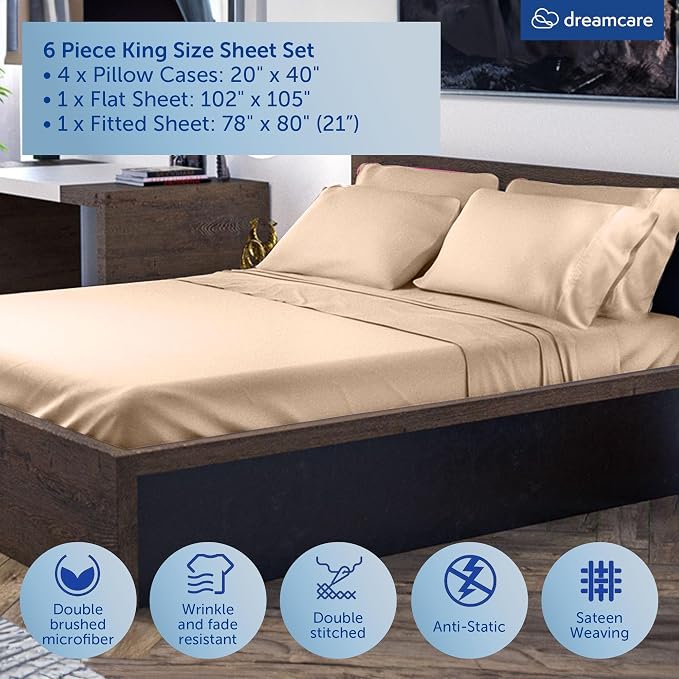 DREAMCARE King Size Sheets Set - Image 6