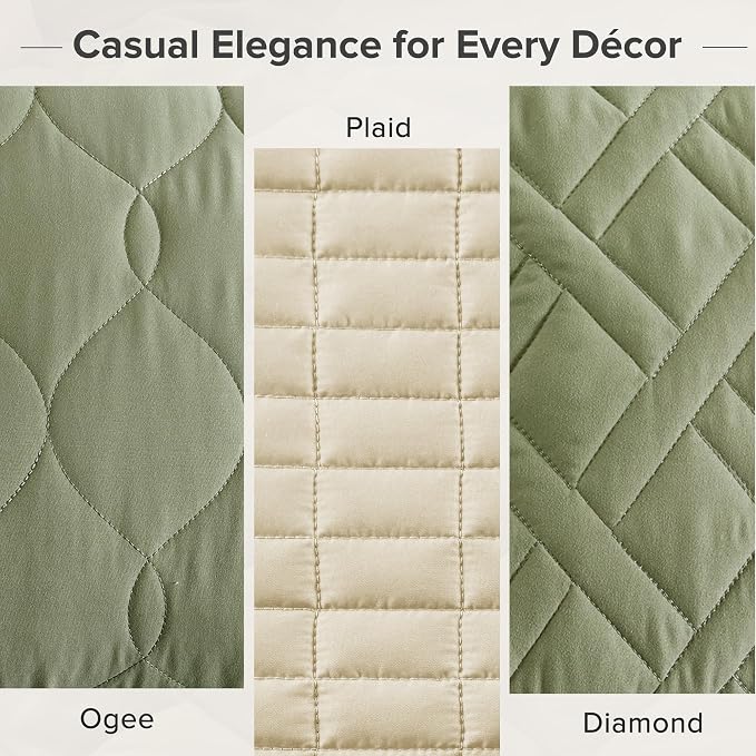 Comfort Spaces Twin Quilt Set Modern Reversible Diamond Coverlet Twin Bedding - Image 6