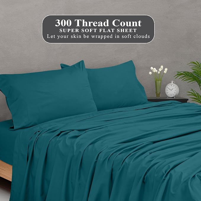 Royale Linens 300 Thread Count 100% Long Staple Combed Cotton Flat Sheet - Image 5