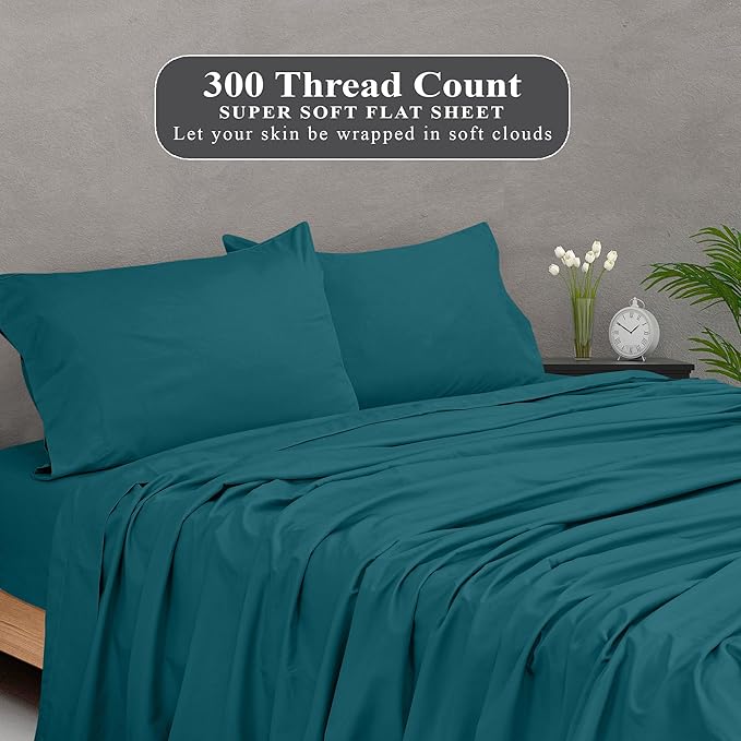 Royale Linens 300 Thread Count 100% Long Staple Combed Cotton Flat Sheet - Image 5