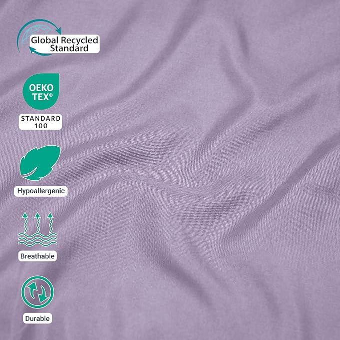 ZPECC Twin Flat Sheet Only 6 Pack, Durable Lavender Top Bed Sheets - Image 4