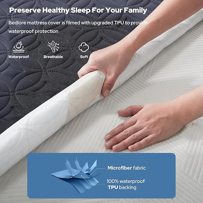 BEDLORE Waterproof Mattress Protector, RV Queen Size Mattress Pad Noiseless - Image 2