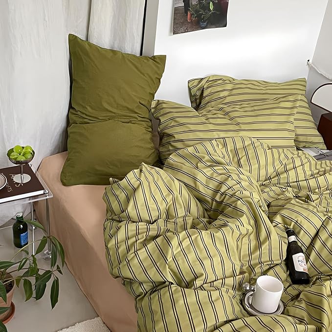 mixinni Vintage Stripes Duvet Cover Set Twin - Image 4