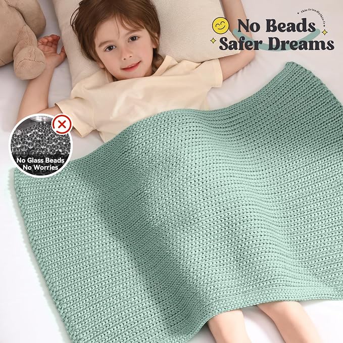 Guohaoi Knitted Weighted Lap Pad No Beads Cooling Heavy Blanket, Home Decor - Image 3