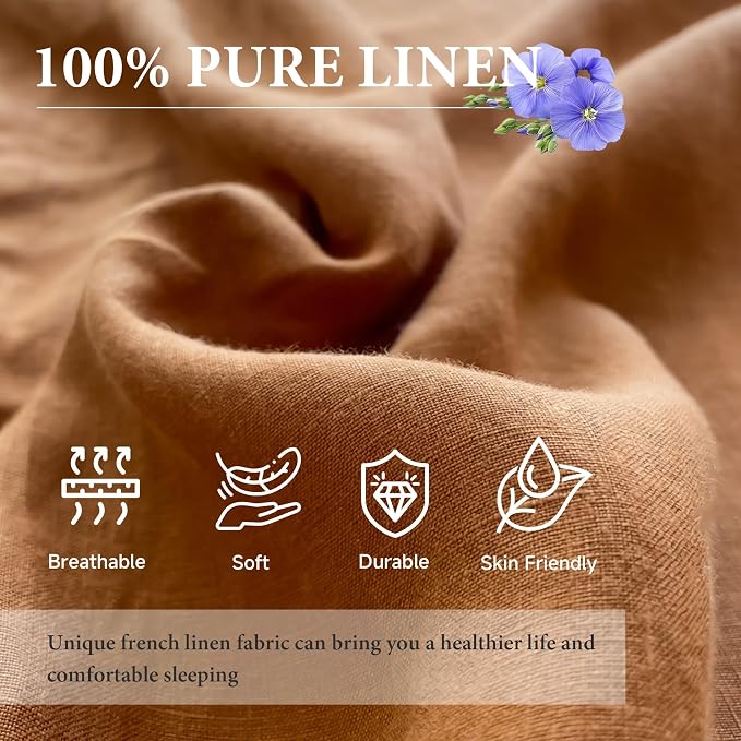 Simple&Opulence French Linen Flat Sheet, 100% Natural Flax Bedding Sheet - Image 2