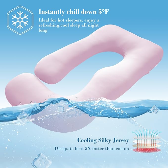 Cute Castle Cooling Cover Pregnancy Pillows, Soft U-Shape Maternity Pillow - Image 3