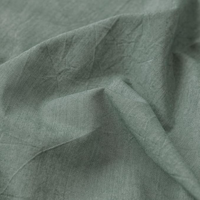 MooMee Fitted Bottom Sheet Only 100% Washed Cotton Linen Like Textured - Image 9
