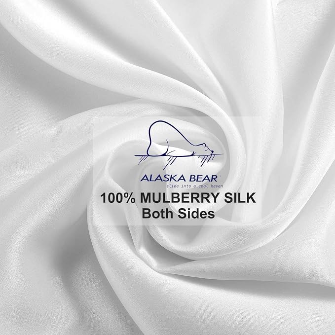 Alaska Bear Silk Pillowcase for Hair and Skin, 100% Mulberry Silk Pillow Cases - Image 4