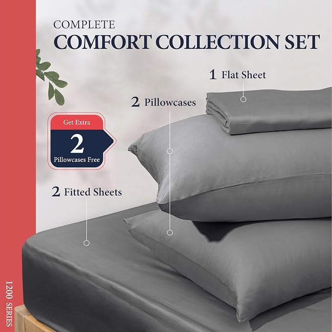 100% Egyptian Cotton Split King Sheets Sets - Image 3