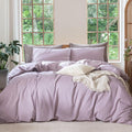 MooMee Bedding Duvet Cover Set 100% Washed Cotton Linen Like Textured by MOOMEE
