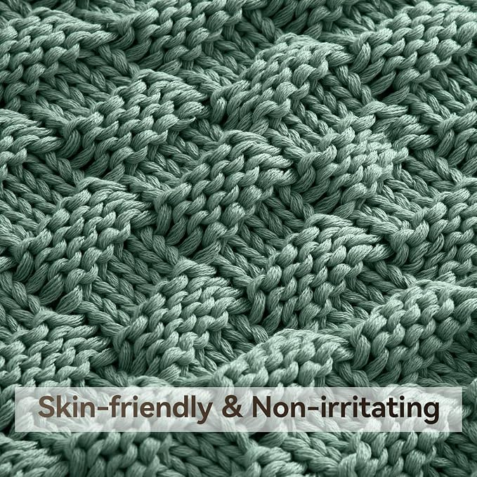 Knitted Weighted Blanket for Adult, No Beads Heavy Blanket 48” x 72'' 12lbs - Image 4