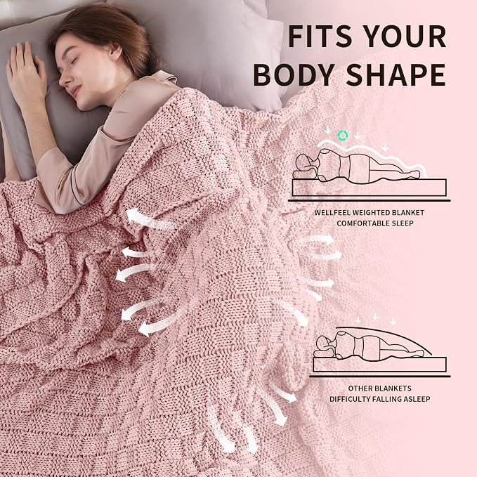 Knitted Weighted Blanket Adult, No Beads Heavy Blanket 60” x 80'' 15lbs - Image 3