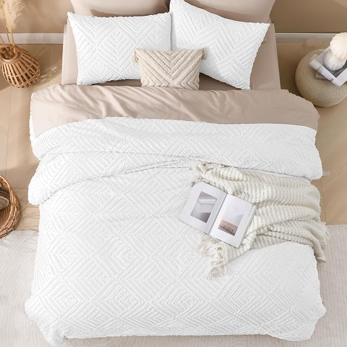 Andency White Comforter King Size, 3 Pieces Boho Bedding Set & Collections - Image 7