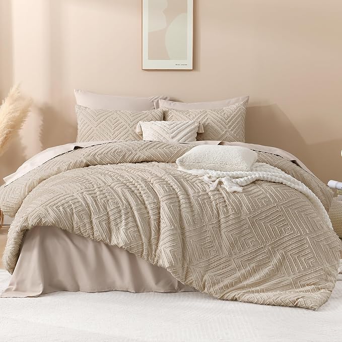 Andency Khaki Comforter Full Size, 3 Pieces Boho Lightweight Fluffy Bedding - Image 2
