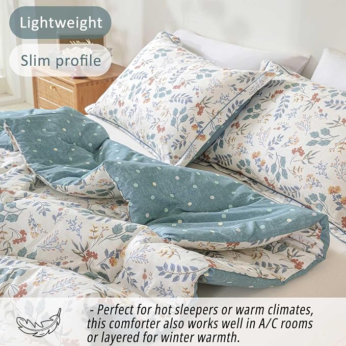 LEMIROE Botanical Cotton Comforter King Size - Image 3