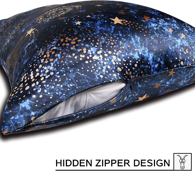 MANSPHIL 2 Pack Queen Mulberry Silk Pillowcase Blue Galaxy, 6A Grade 22 Momme - Image 4