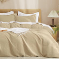 PHF Waffle Weave Duvet Cover Set Queen Size, No Snagging Ultra Soft Luxury by PHF