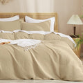 PHF Waffle Weave Duvet Cover Set King Size, No Snagging Ultra Soft Luxury by PHF