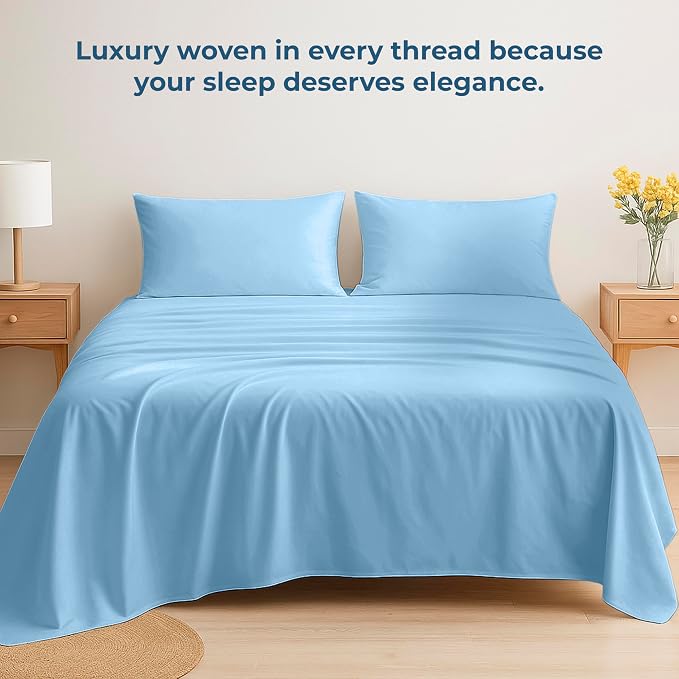 Royale Linens 100% Organic Cotton King Flat Sheet Only - Image 6