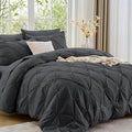 Sasttie Full Size Comforter Set, 7-Piece Bed in a Bag, Pintuck Bedding Sets by SASTTIE