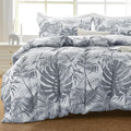 MUXHOMO Duvet Cover King Size, Reversible Floral Black & Grey Duvet Cover Set by MUXHOMO