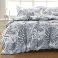 MUXHOMO Duvet Cover Queen Size, Reversible Floral Black & Grey Duvet Cover Set by MUXHOMO