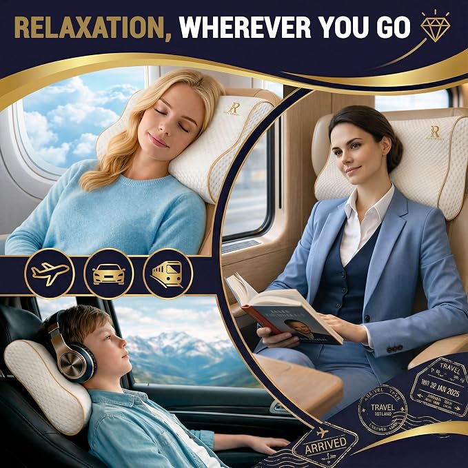2-Pack Travel Memory Foam Pillow, Cervical - Image 6
