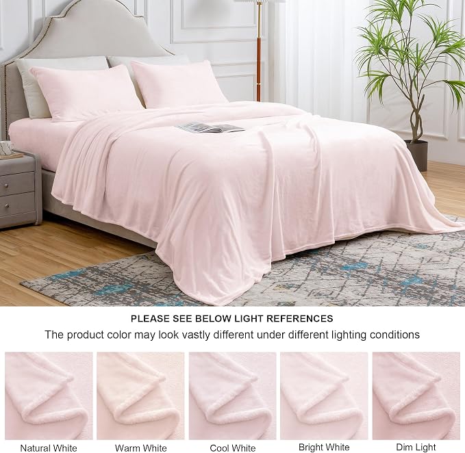 BEDELITE Flannel Sheets Queen Size Pink - Image 9