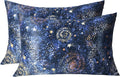 MANSPHIL 2 Pack Queen Mulberry Silk Pillowcase Blue Galaxy, 6A Grade 22 Momme by MANSPHIL