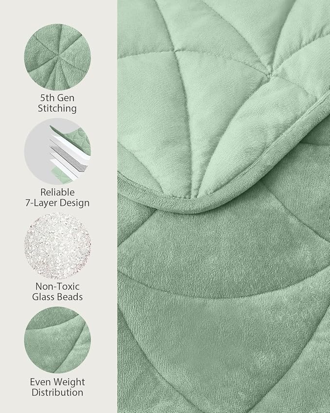 Weighted Lap Blanket 7 lbs for Adults, Luxury Soft Small Weighted Blanket - Image 6