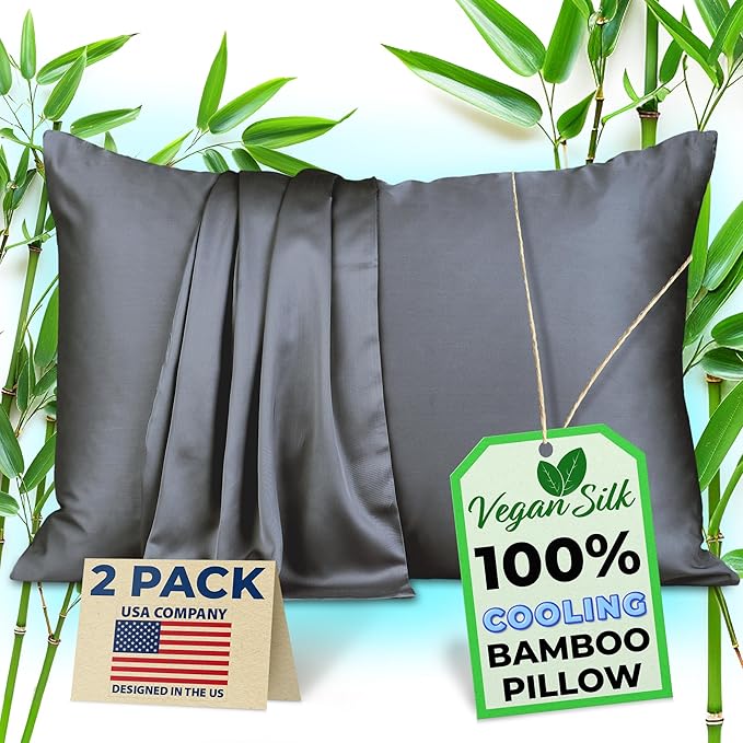 Pillow Cases - 100% Viscose Derived from Bamboo - Cooling Pillowcase - King Size by VeganSilk