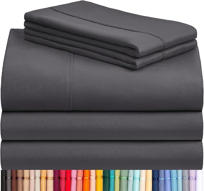 LuxClub 5 PC Split King Sheet Set Sheets Deep Pockets 18" Eco Friendly Wrinkle by LuxClub