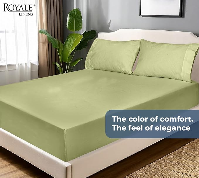 Royale Linens 100% Organic Cotton Fitted Sheet - Image 9
