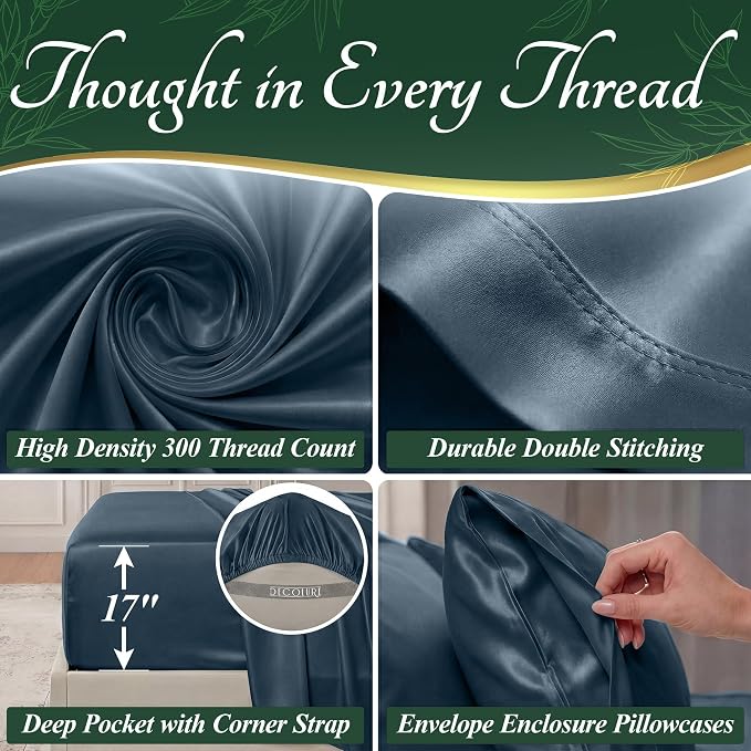 DECOLURE 100% Viscose Derived from Bamboo Sheets Full Size - Image 4
