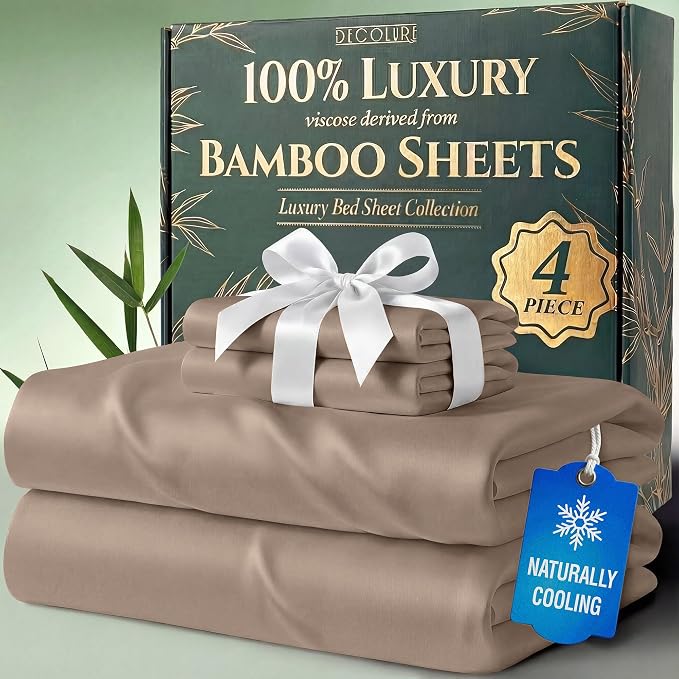 DECOLURE 100% Viscose Derived from Bamboo Sheets Twin Size by DECOLURE