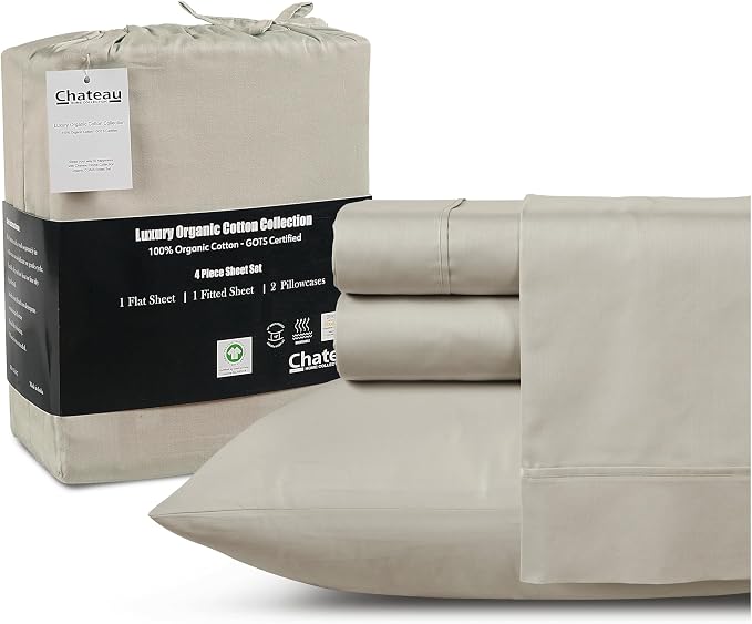 100% Cotton Sheets King Size Sheets Set, Soft Sateen Weave Luxury Hotel Sheets - Image 2