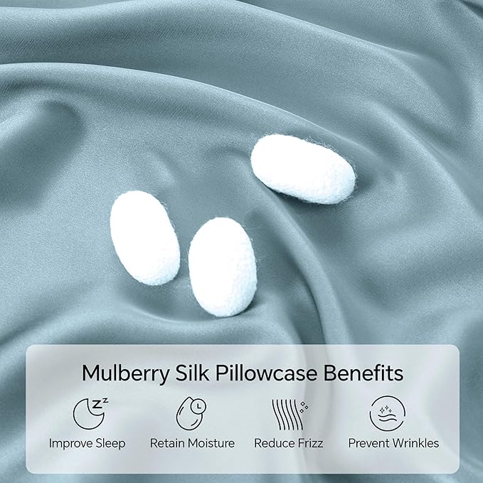 INFIIXSO Silk Pillow Cases 2 Pack Standard Size, Ultra Smooth & Soft Mulberry - Image 2