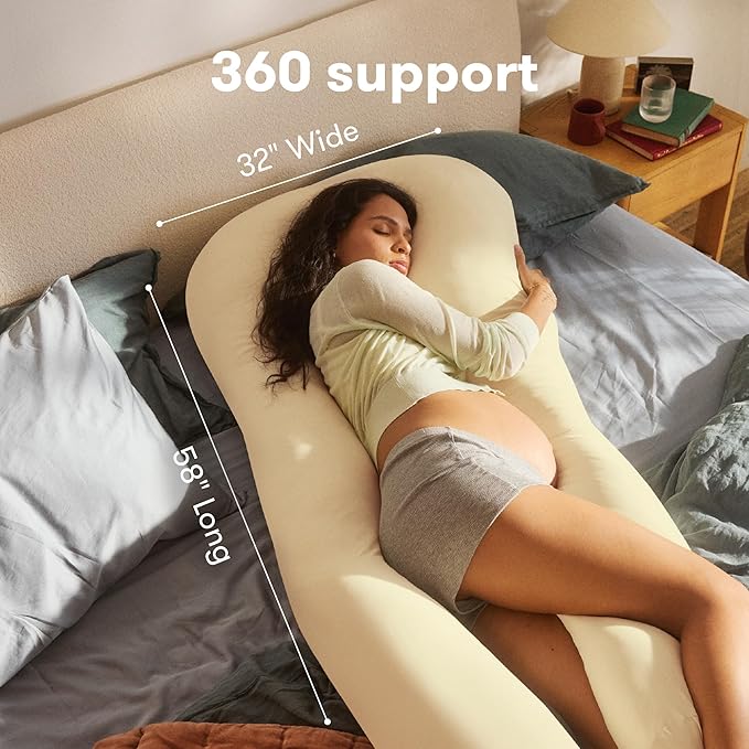 Frida Mom Full Body Support Pregnancy Pillow, Cooling Pregnancy Pillow - Image 2