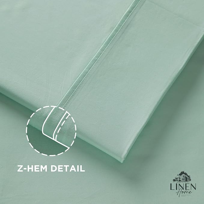 Linen Home 100% Cotton Percale 1 Flat Sheet, Full Size - Image 3