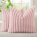 decorUhome Summer Cozy Faux Fur Throw Pillow Covers 26x26 Set of 2 Decorative by decorUhome