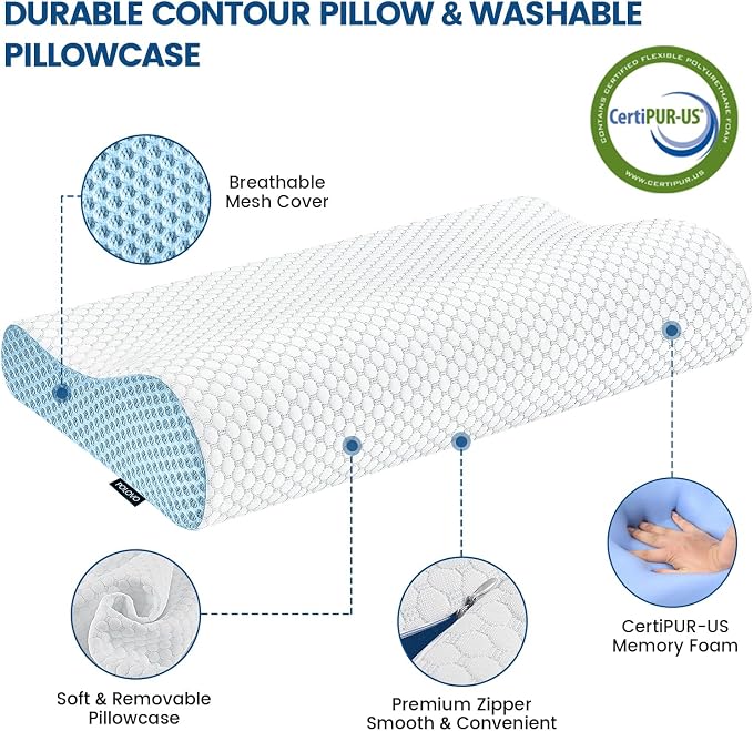 Neck Pillow Contour Memory Foam Pillows - Image 5