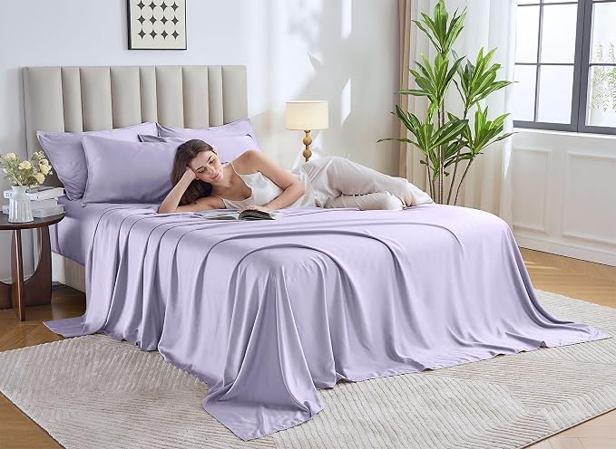 Pure Bamboo Twin Sheets, Genuine 100% Organic Viscose Derived from Bamboo Bed - Image 2