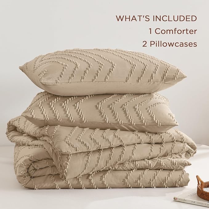 Andency Taupe Twin/Twin XL Comforter Set, Twin Bed Comforter - Image 7
