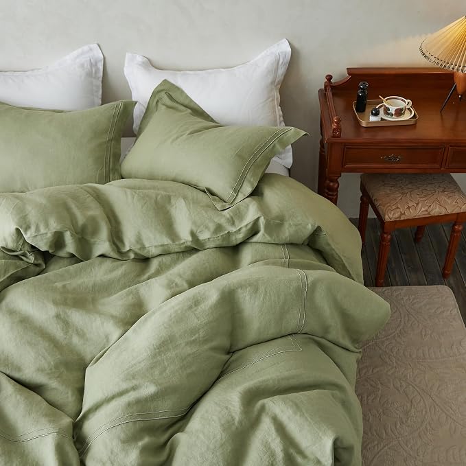 Simple&Opulence 100% Washed Linen Duvet Cover Set 68"x86" - Image 6