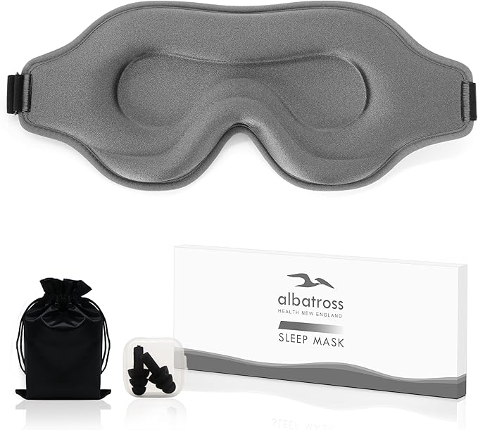 Sleep Eye Mask for Men Women, Sleeping Mask for Side Sleeper, Travel Blackout by AlbatrossHealthNewEngland
