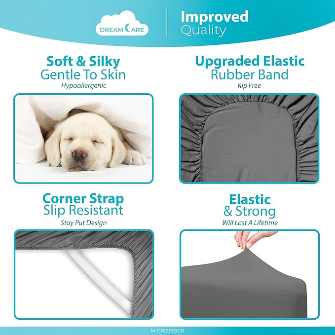 DREAMCARE Twin XL Fitted Sheet - Image 6