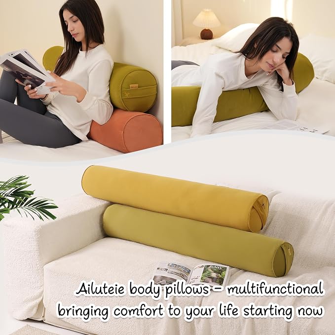 Body Pillow for Adults, Long Round Pillow, Big Cylindrical Pillow, Large Full - Image 7